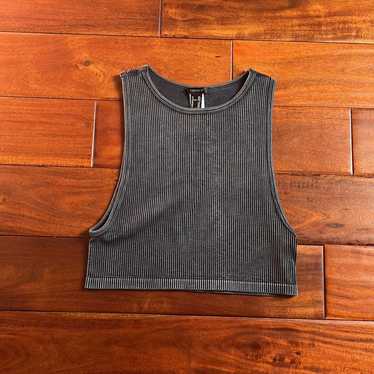 Forever 21 Ribbed Vintage Wash Cropped Tank Top - image 1