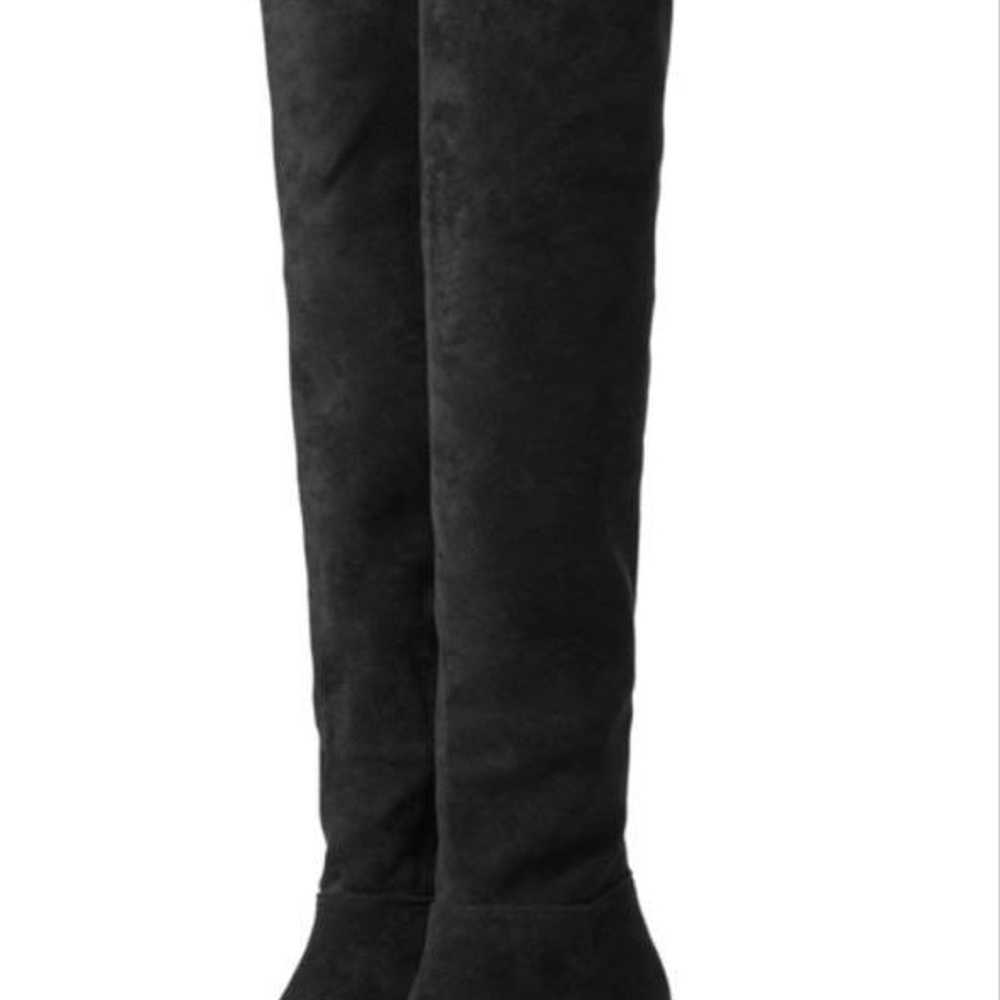 Black Suede-Like Thigh-High Boots - image 1