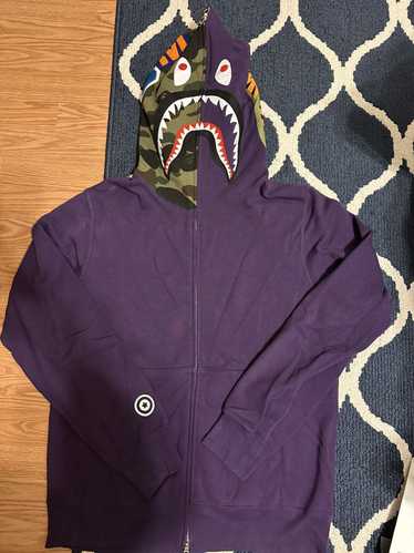 Bape Bape Purple WGM Camo Shark Hoodie