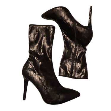 Truffle Collection Sequin Stiletto Heel Boots Bla… - image 1