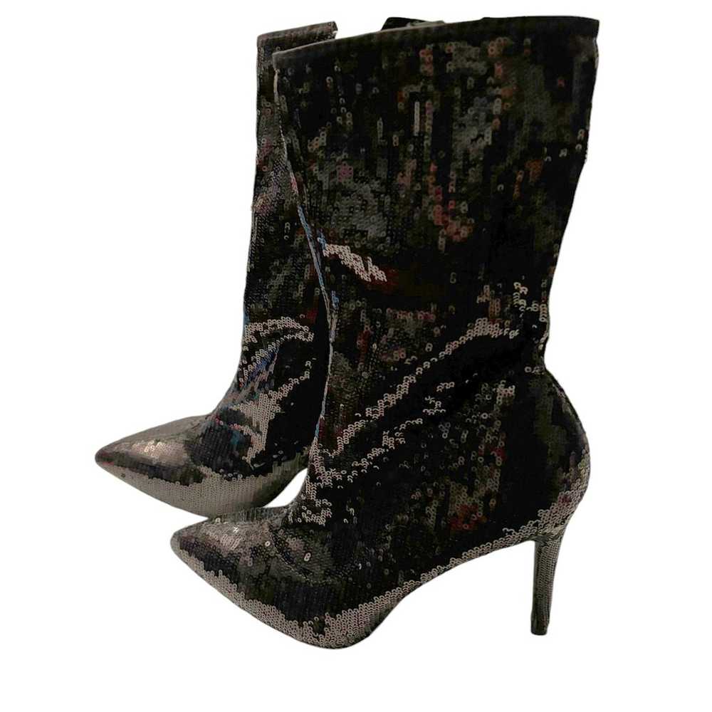 Truffle Collection Sequin Stiletto Heel Boots Bla… - image 2