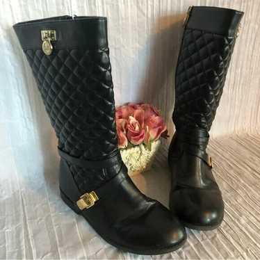 MICHAEL KORS womans SZ 5 black quilted knee-high b