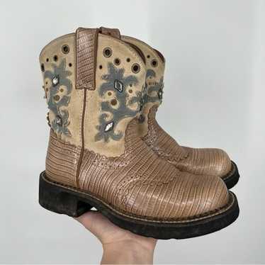 Ariat Tan Fatbaby Rhinestone Gem Cowgirl Boots