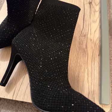 Black Rhinestone Booties Size 6