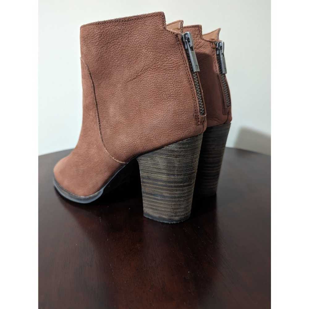 Lucky Brand Brown Leather Back Zip Booties Size 9… - image 3