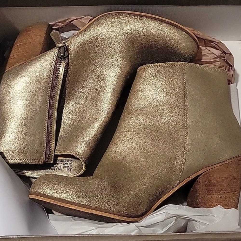 BP Gold Trolley Booties genuine leather ankle boo… - image 2