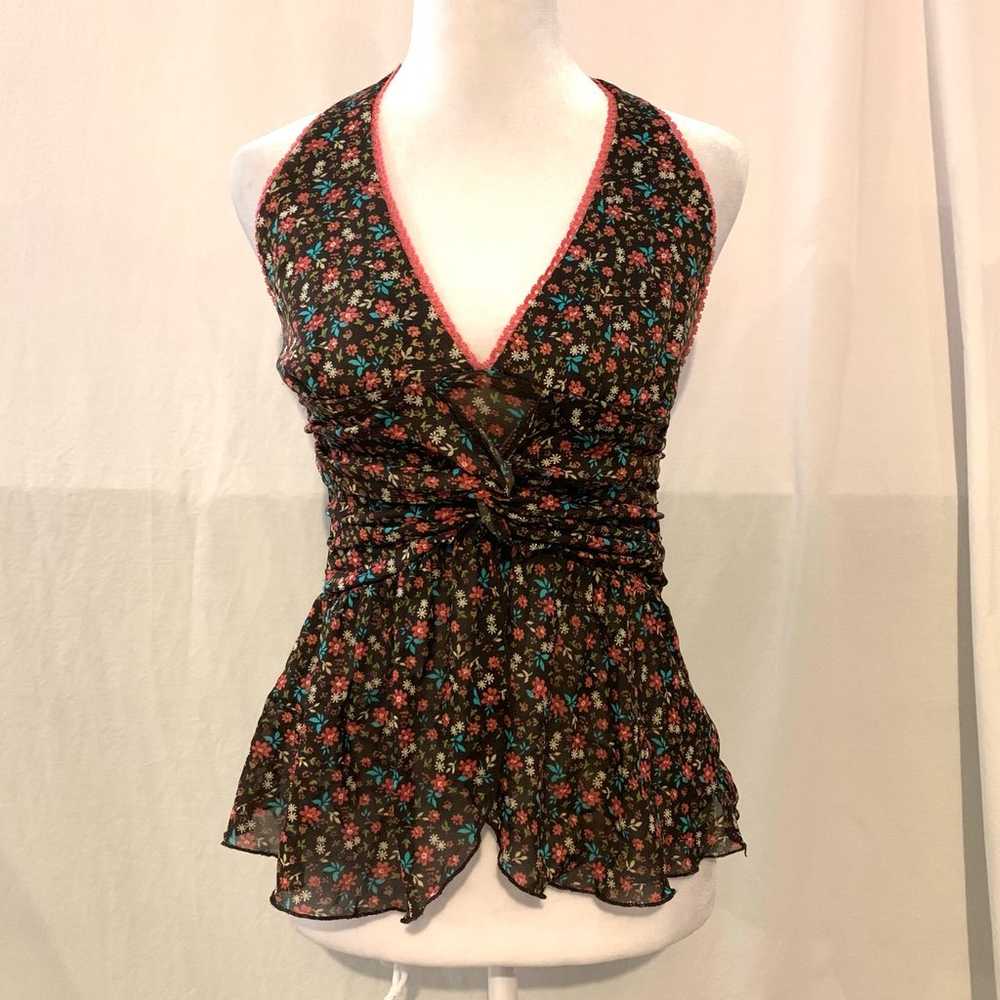 Candies Y2K Floral Halter Tank Top - image 1