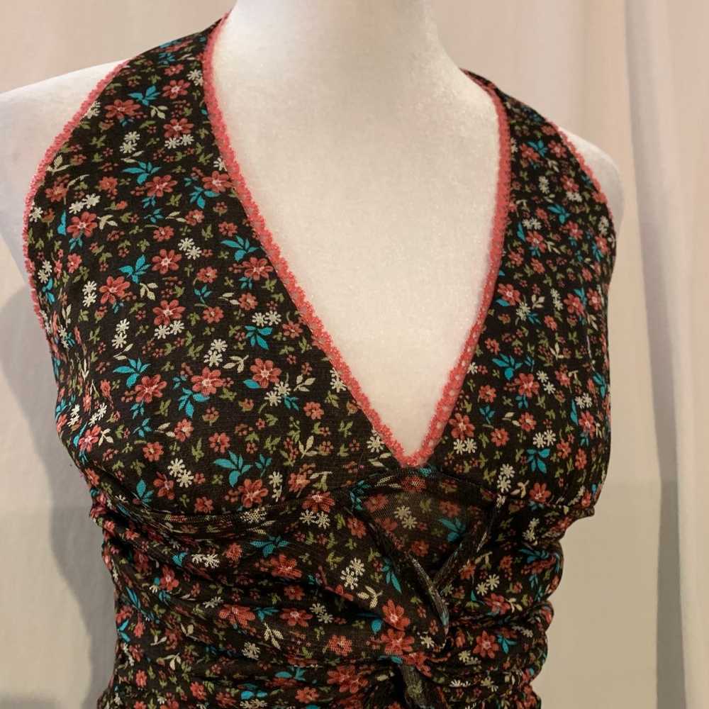 Candies Y2K Floral Halter Tank Top - image 2