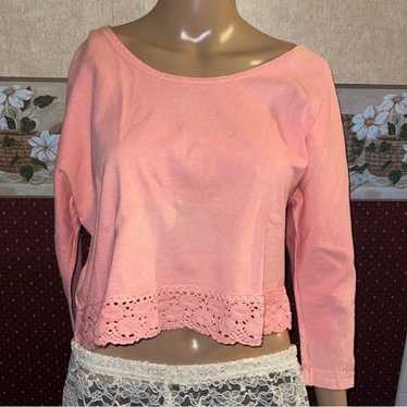 Vintage Crochet trim crop top - image 1