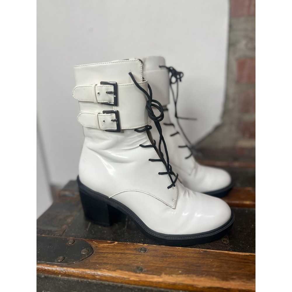 Nine West Fynndelle Lace Up Combat Boots White An… - image 2