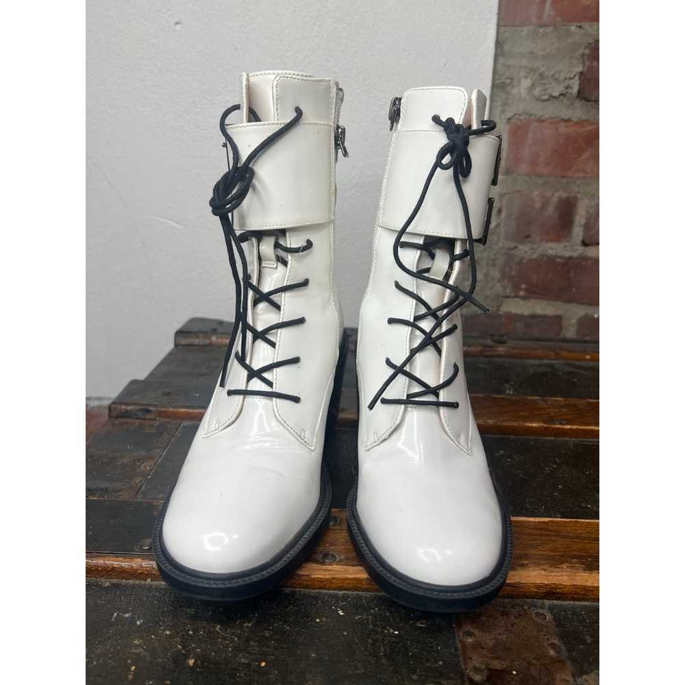 Nine West Fynndelle Lace Up Combat Boots White An… - image 3