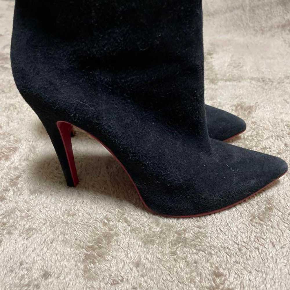 Diana Black Suede Pointed Toe High Heel Boots - image 2