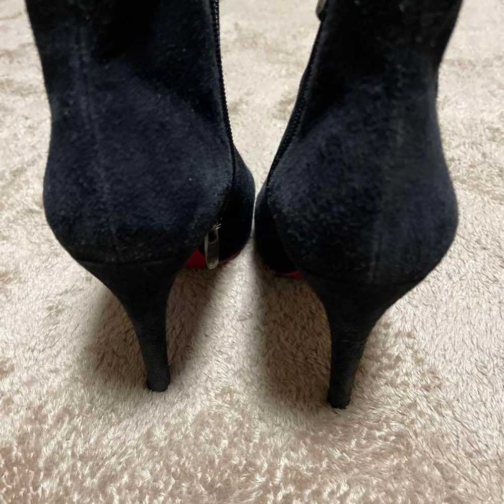 Diana Black Suede Pointed Toe High Heel Boots - image 3