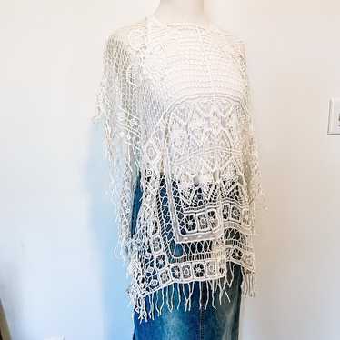 Honey Punch | White Crochet Boho Kimono Top