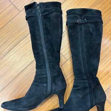 Diana 21.0cm Black Suede Long Boots - image 1