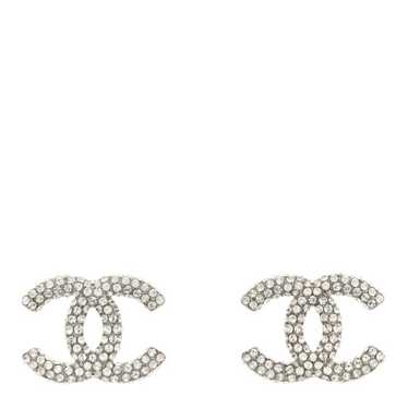 CHANEL Crystal Baguette CC Earrings Gold