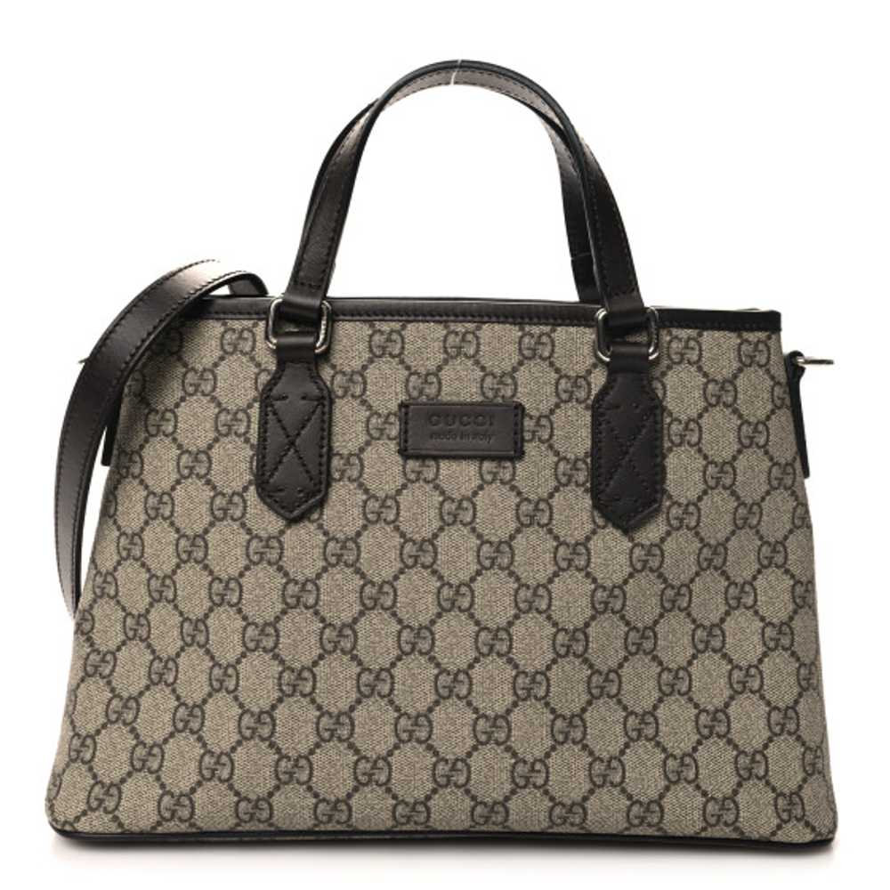 GUCCI GG Supreme Monogram Small Zippered Tote Dar… - image 1