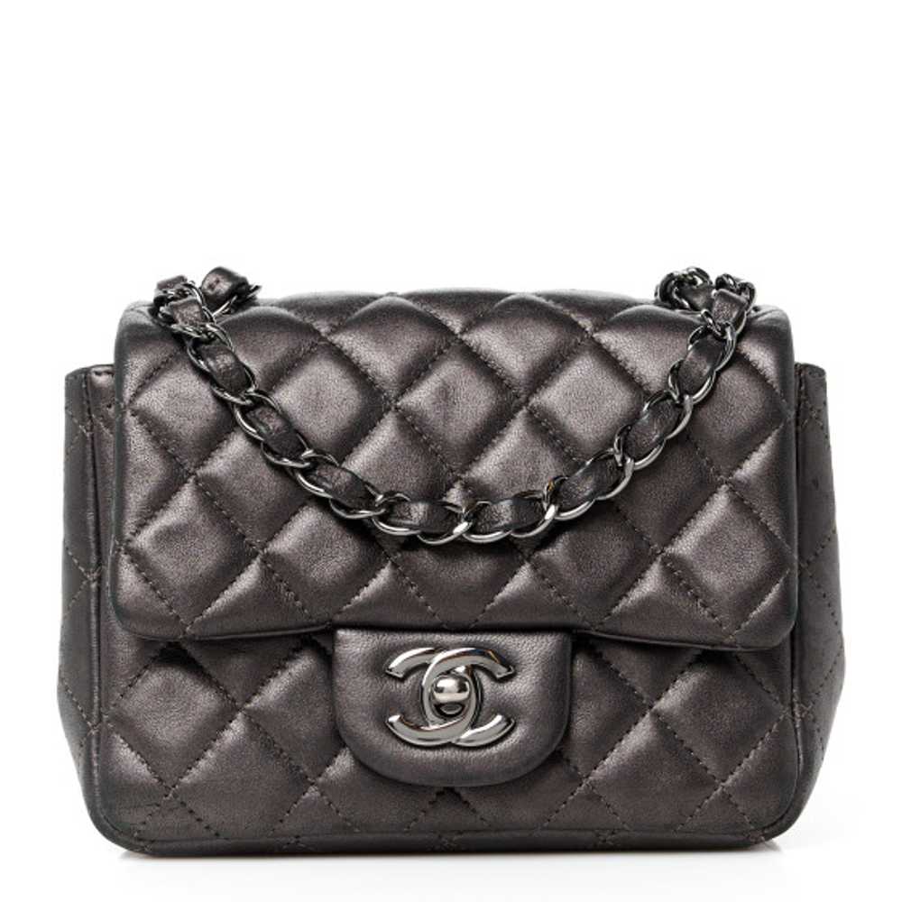 CHANEL Metallic Lambskin Quilted Mini Square Flap… - image 1