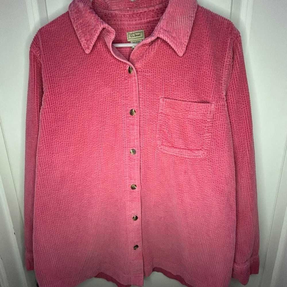 Vintage 90’s L.L. Bean Pink Western Corduroy Shac… - image 1