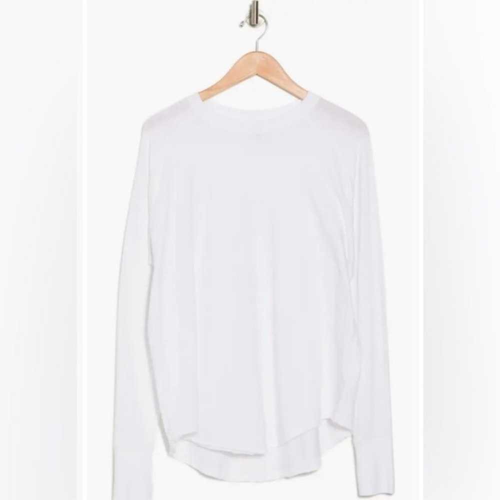 Zella Vintage Wash Relaxed Long Sleeve Tee White … - image 3