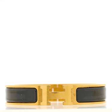 HERMES Enamel Narrow Clic Clac H Bracelet GM Black - image 1