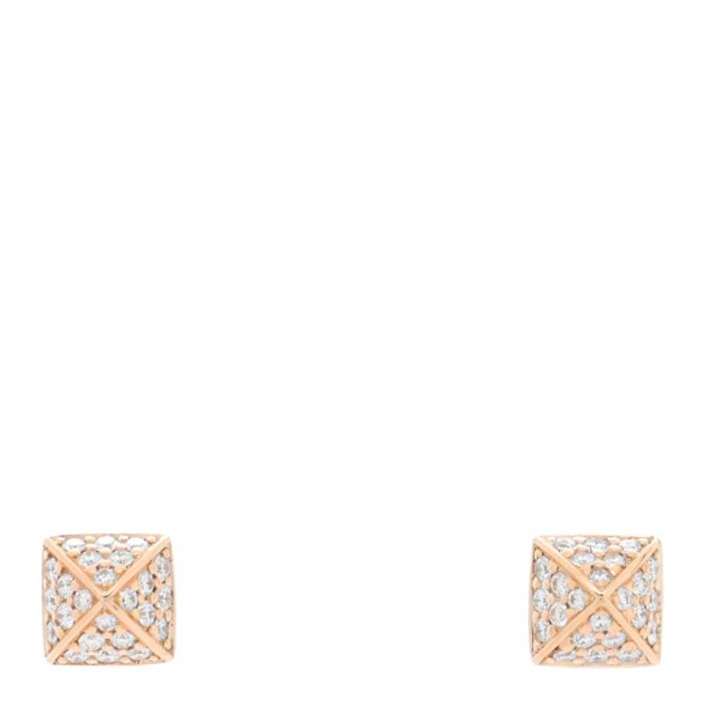 HERMES 18K Rose Gold Diamond Clou d'H Stud Earrin… - image 1