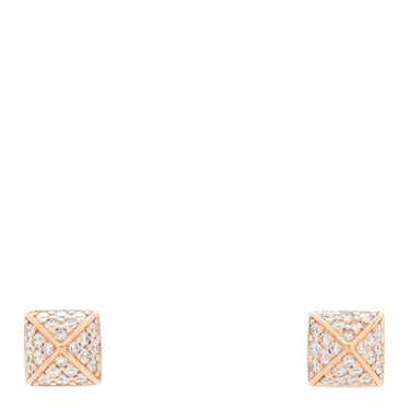 HERMES 18K Rose Gold Diamond Clou d'H Stud Earrin… - image 1