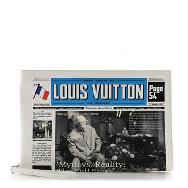 LOUIS VUITTON Calfskin Newspaper Print Pouch