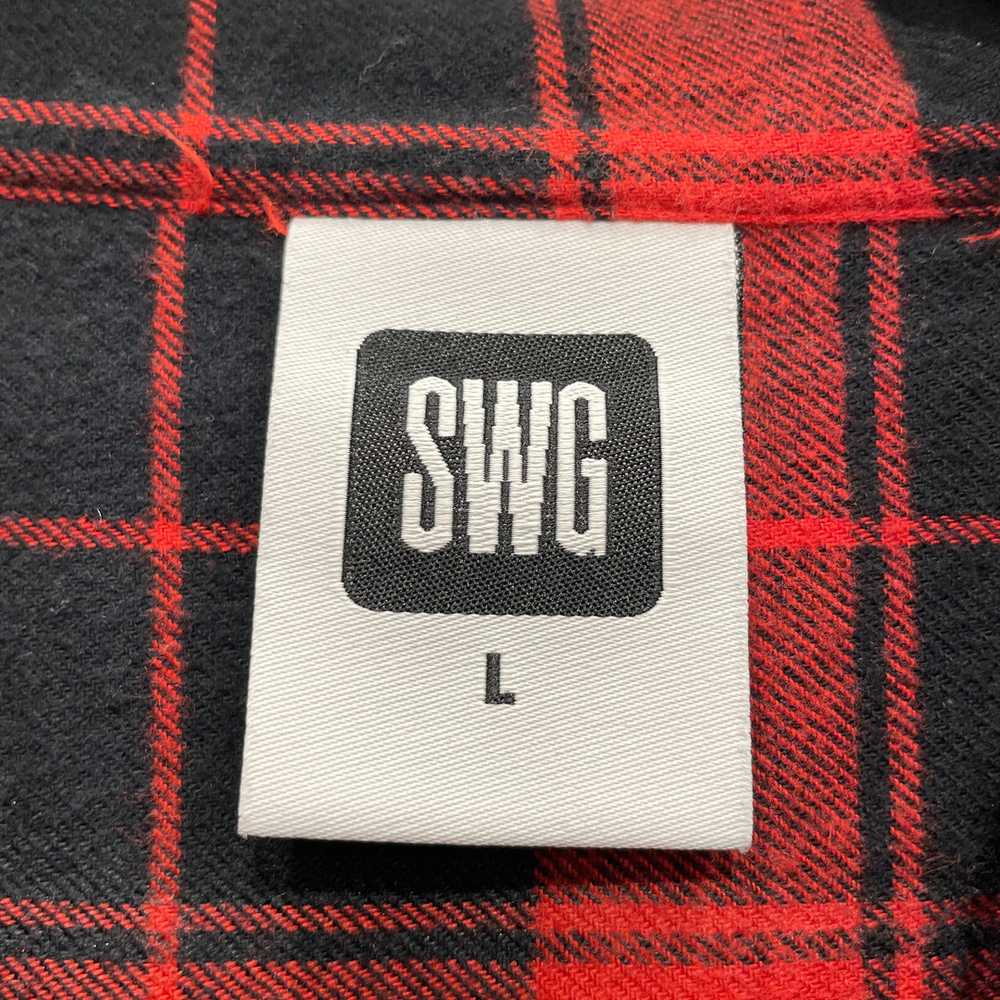 SWG BLACK PLATINUM/Flannel Shirt/L/Cotton/RED/PLA… - image 3