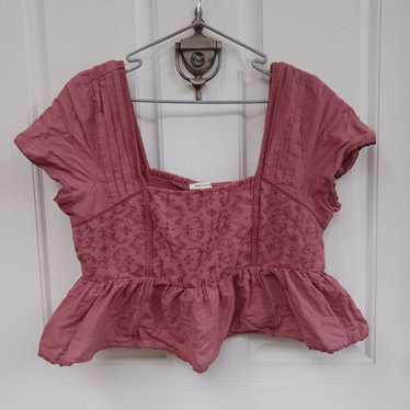 AMERICAN EAGLE Crop Ruffle Top Sz M