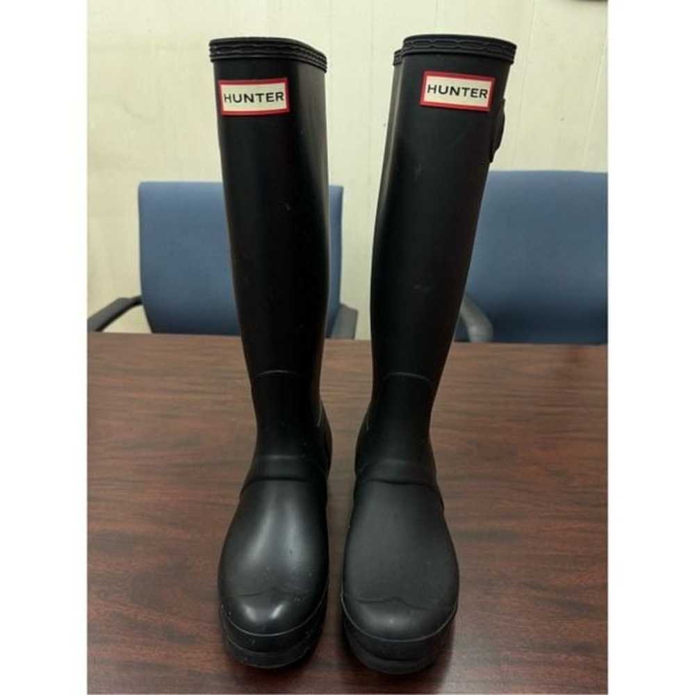 Hunter Black Tall Rain Boots Size Women 7 - image 1