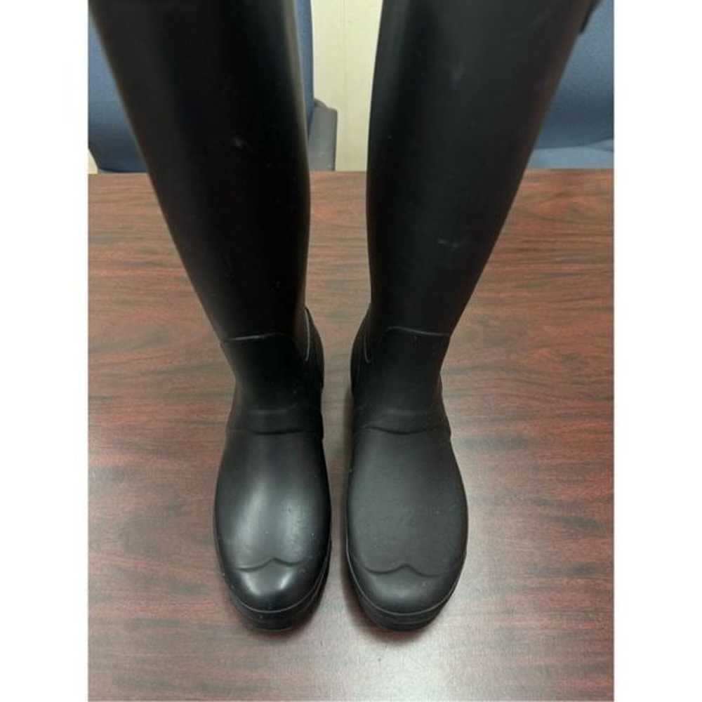 Hunter Black Tall Rain Boots Size Women 7 - image 2