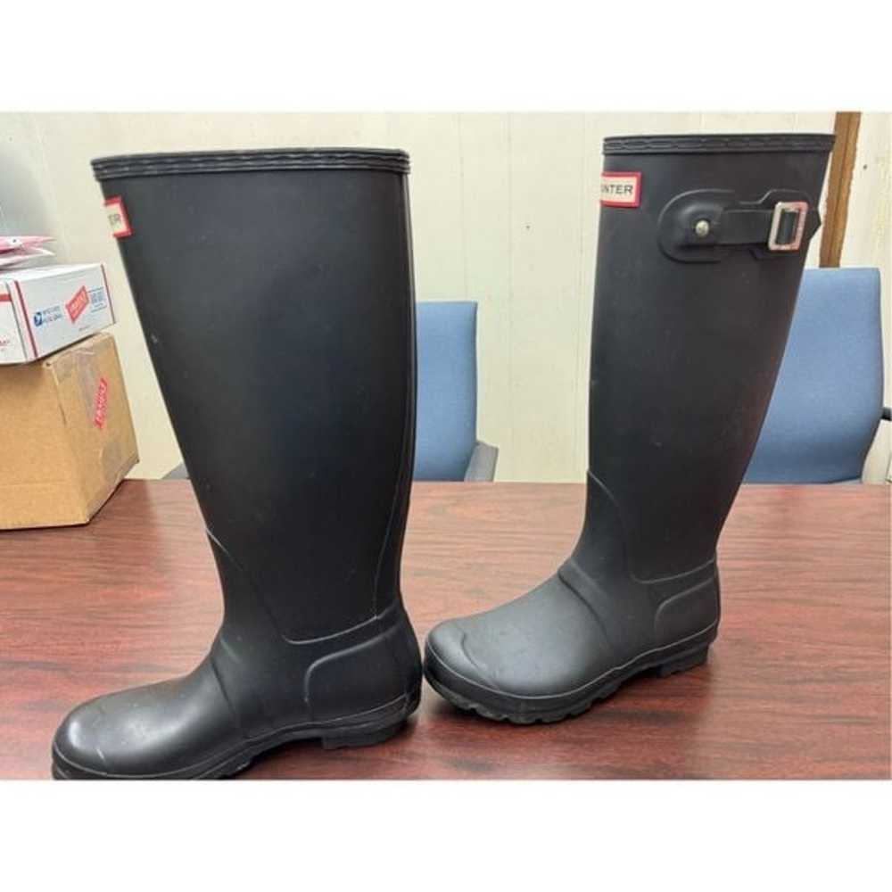 Hunter Black Tall Rain Boots Size Women 7 - image 3