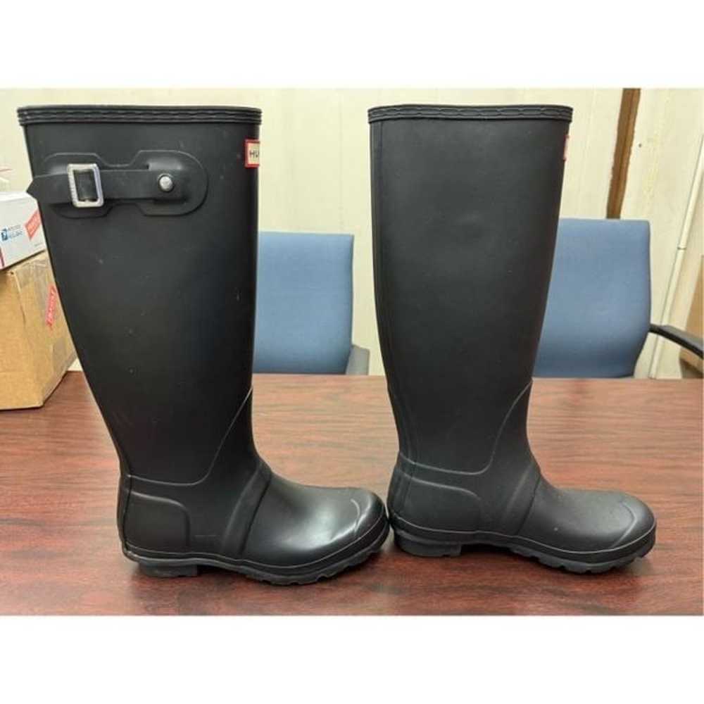 Hunter Black Tall Rain Boots Size Women 7 - image 4