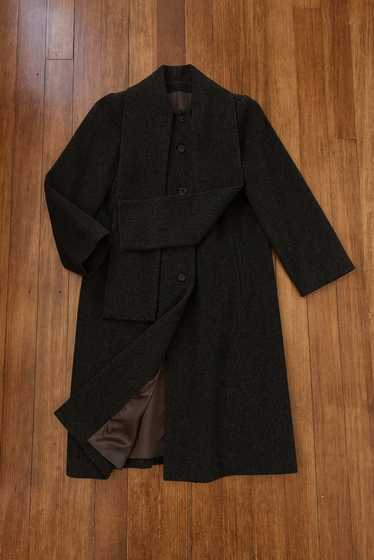 1990's CHARCOAL PURE WOOL COAT | SIZE M