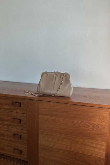 1970's CAMEL LEATHER CLUTCH BAG