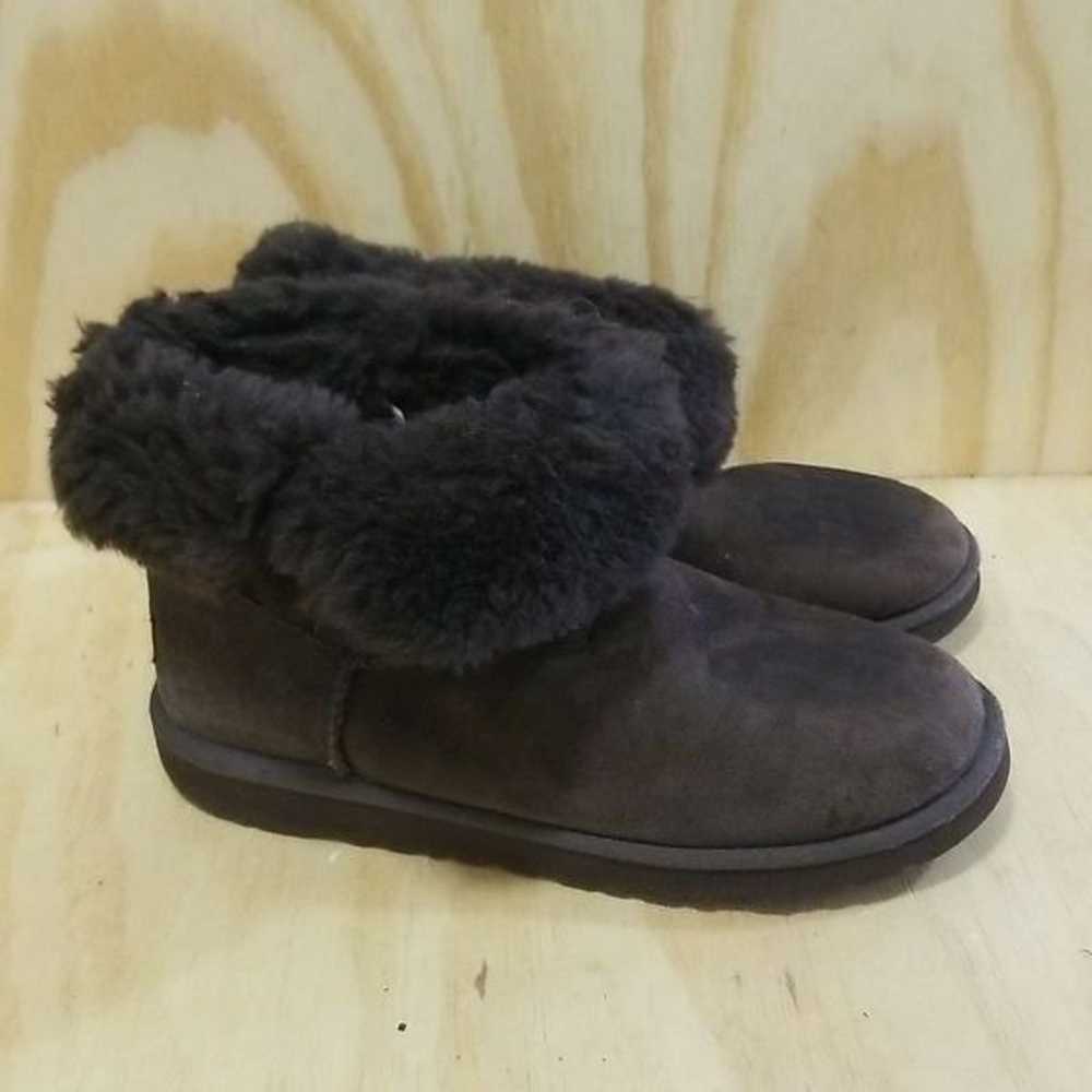 Ugg Classic Cuff Short Mini Fluff Brown Suede She… - image 1