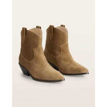 Boden Brown Suede Western Low Heel Boots