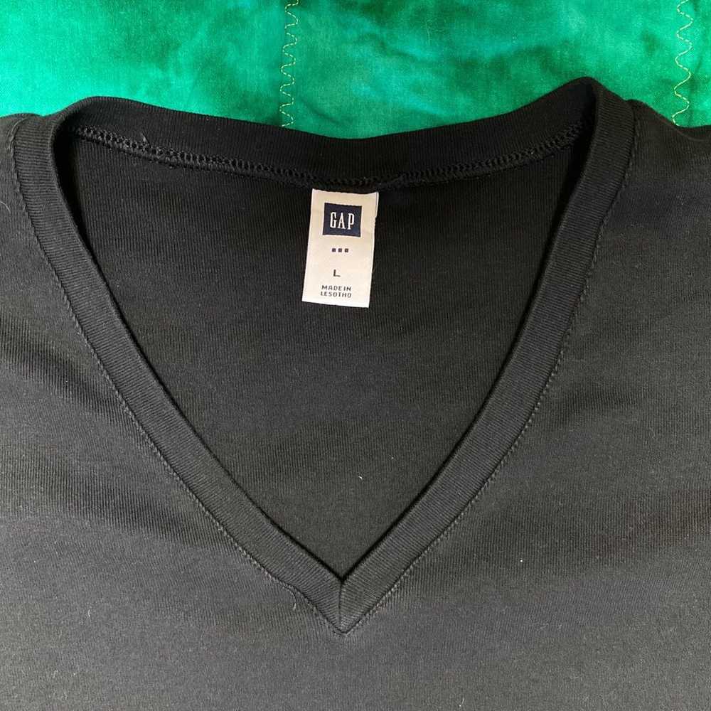 Gap V Neck Black L Large Shirt Women - image 2