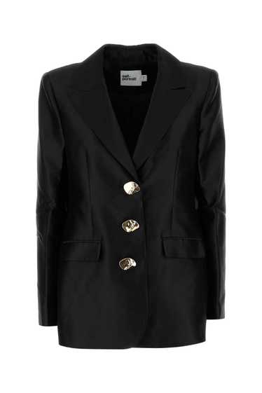 Self-Portrait Black Taffeta Blazer