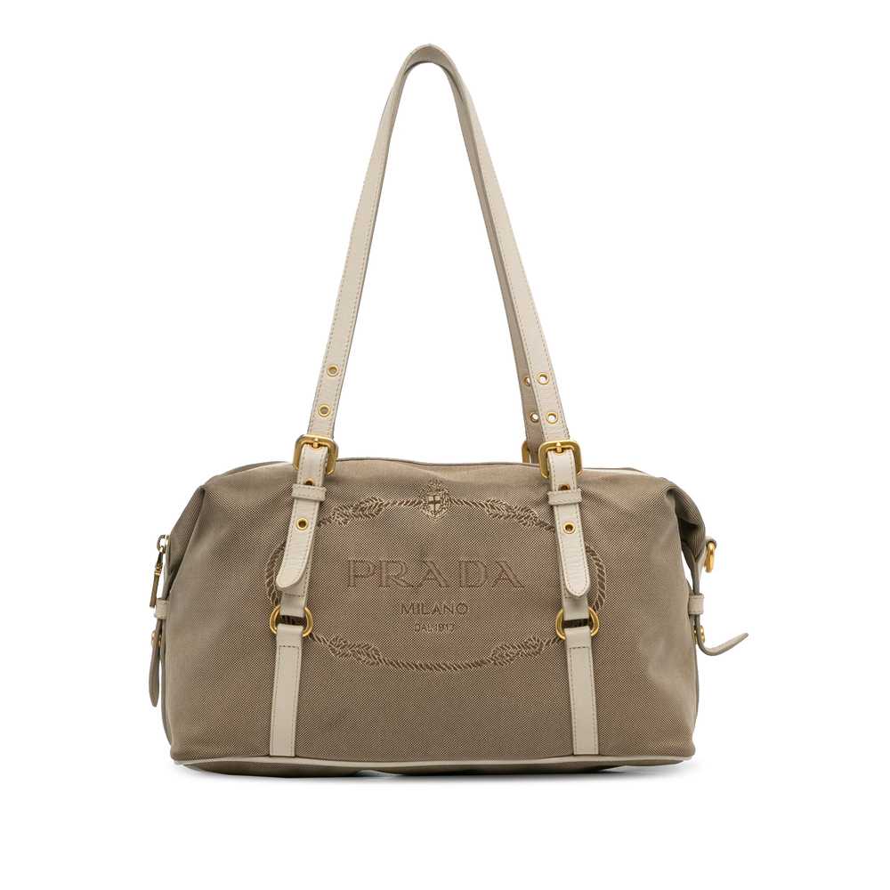 Brown Prada Canapa Logo Shoulder Bag - image 1