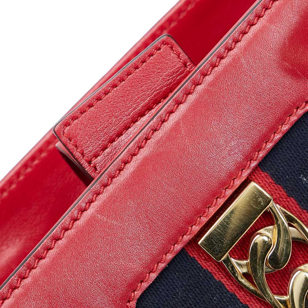 Red Gucci Sylvie Web Top Handle Satchel - image 11