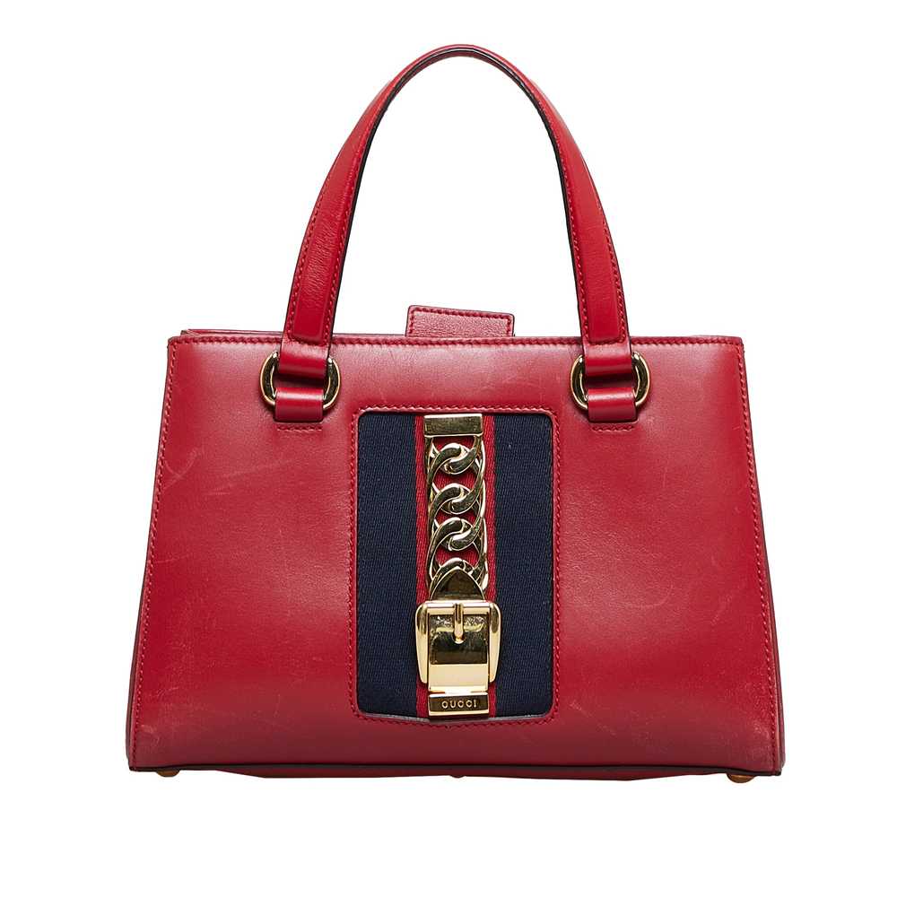 Red Gucci Sylvie Web Top Handle Satchel - image 1