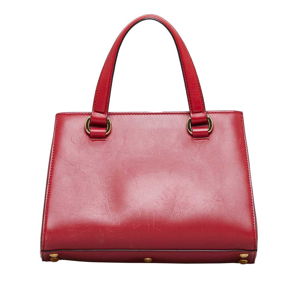 Red Gucci Sylvie Web Top Handle Satchel - image 3