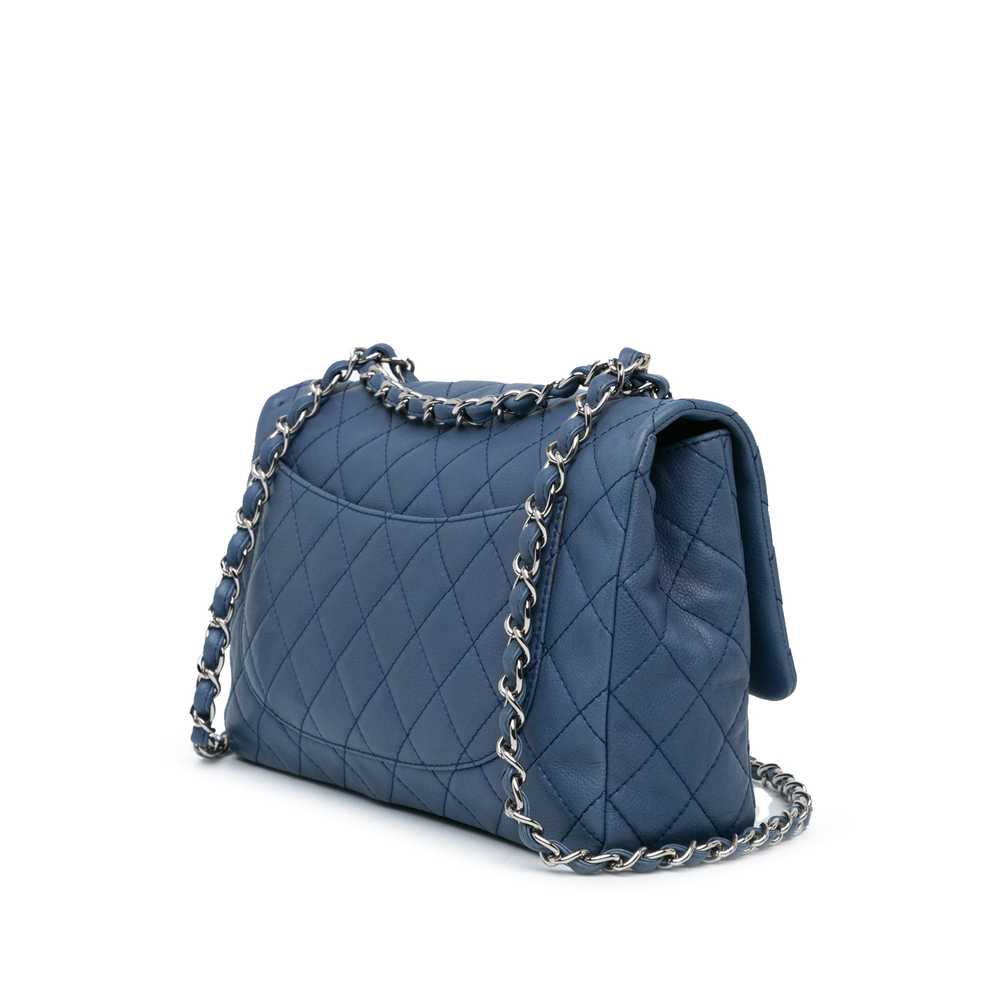 Blue Chanel Jumbo Classic Caviar Single Flap Bag - image 2