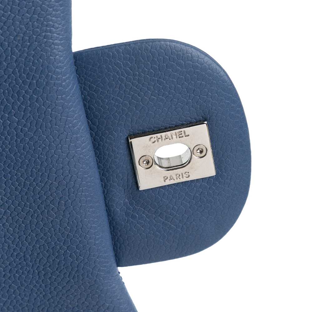 Blue Chanel Jumbo Classic Caviar Single Flap Bag - image 7