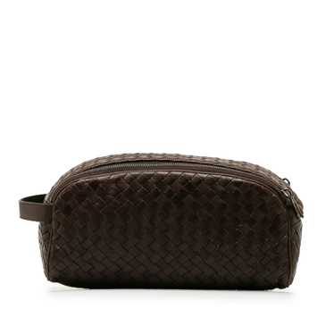 Brown Bottega Veneta Intrecciato Clutch Bag