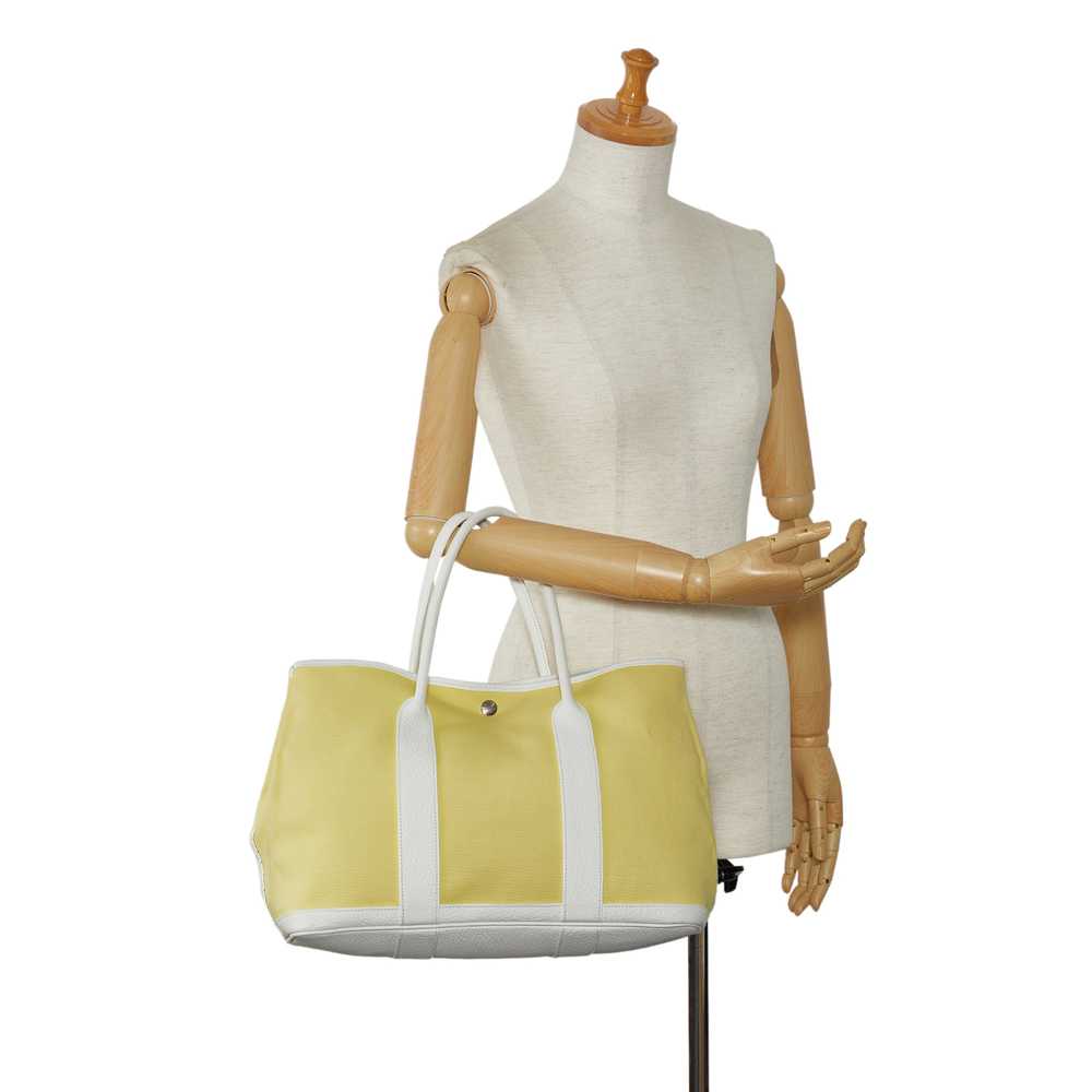 Yellow Hermès Toile Garden Party TPM Tote Bag - image 9