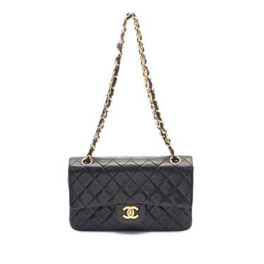 Black Chanel Small Classic Lambskin Double Flap S… - image 1