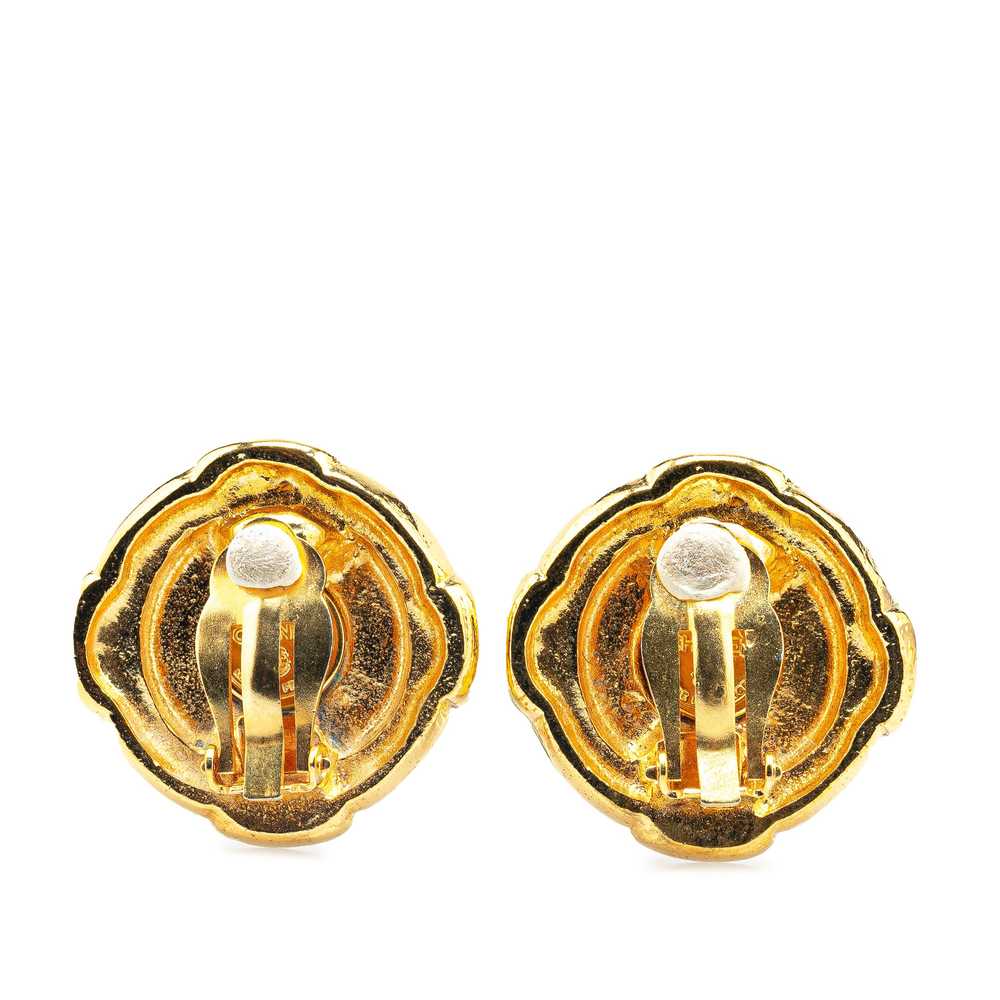 Gold Chanel Gold Plated CC Clip On Earrings - image 2